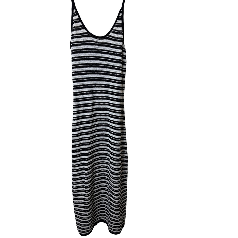 Universal Thread Black White Striped Crochet Maxi Dress NWT‎ Large